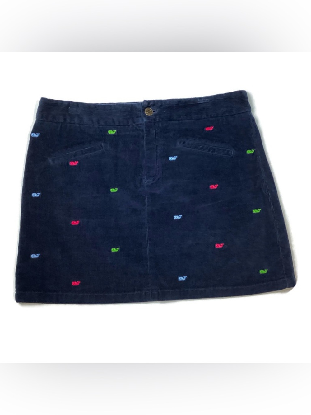 Vineyard Vines Corduroy Mini Skirt with Embroidered Whale pattern